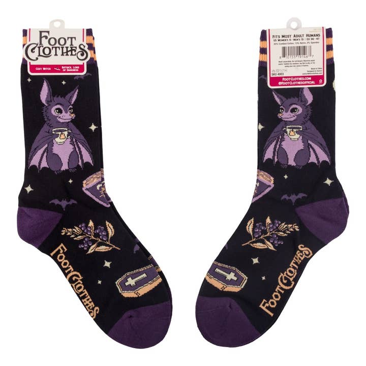 BATRICK, LORD OF DARKNESS CREW SOCKS BY FOOTCLOTHES - Image 2