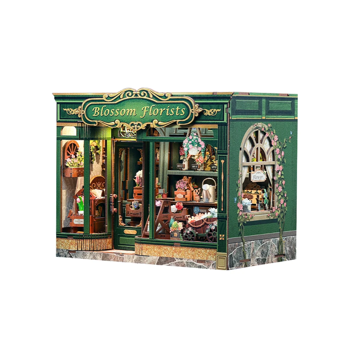 BLOSSOM FLORISTS 3-D WOODEN MINIATURE BOOK NOOK KIT - Image 2