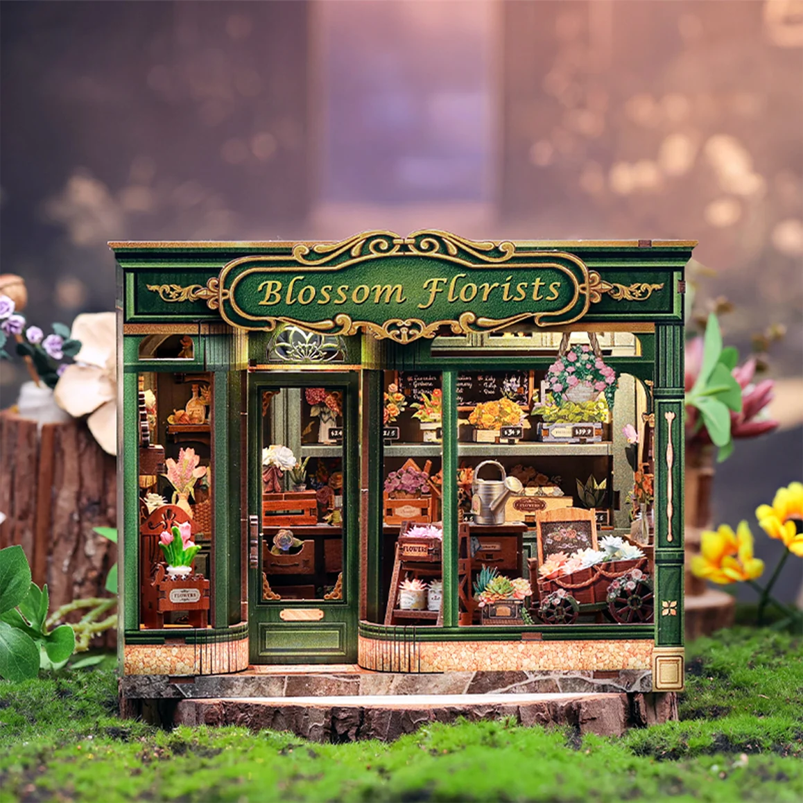 BLOSSOM FLORISTS 3-D WOODEN MINIATURE BOOK NOOK KIT - Image 4