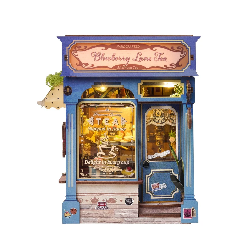 BLUEBERRY LANE TEA 3-D WOODEN MINIATURE BOOK NOOK KIT - Image 2