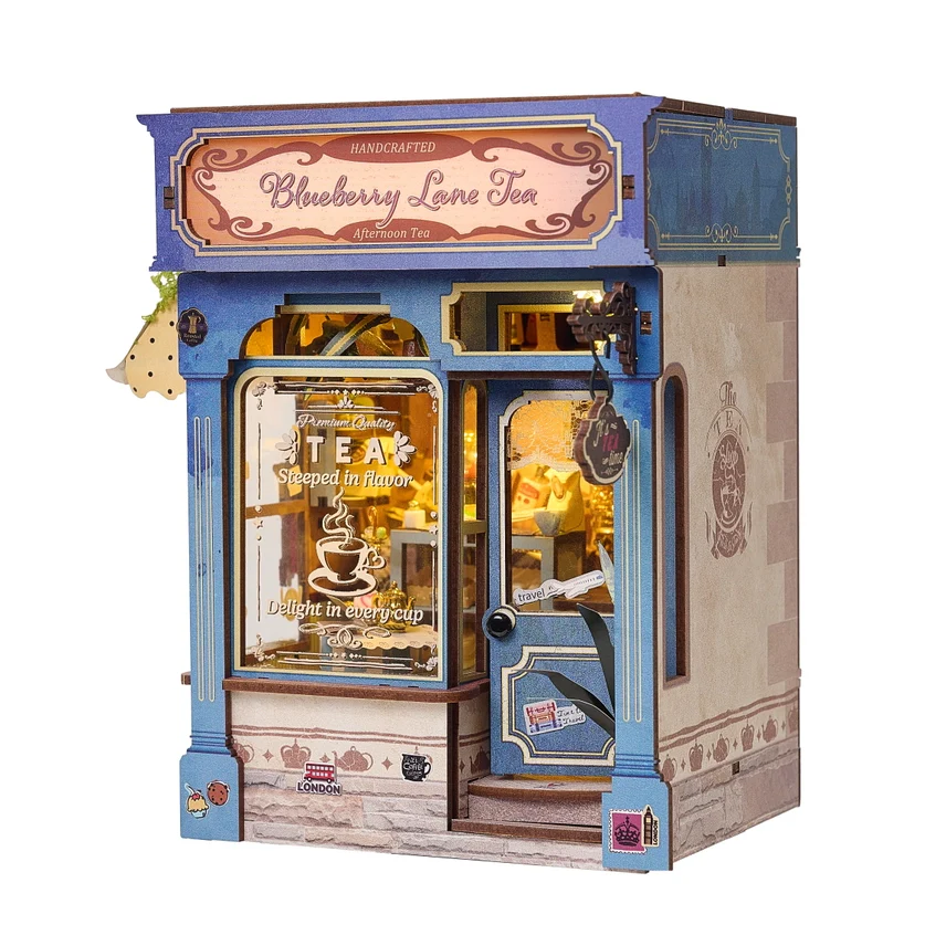 BLUEBERRY LANE TEA 3-D WOODEN MINIATURE BOOK NOOK KIT - Image 3