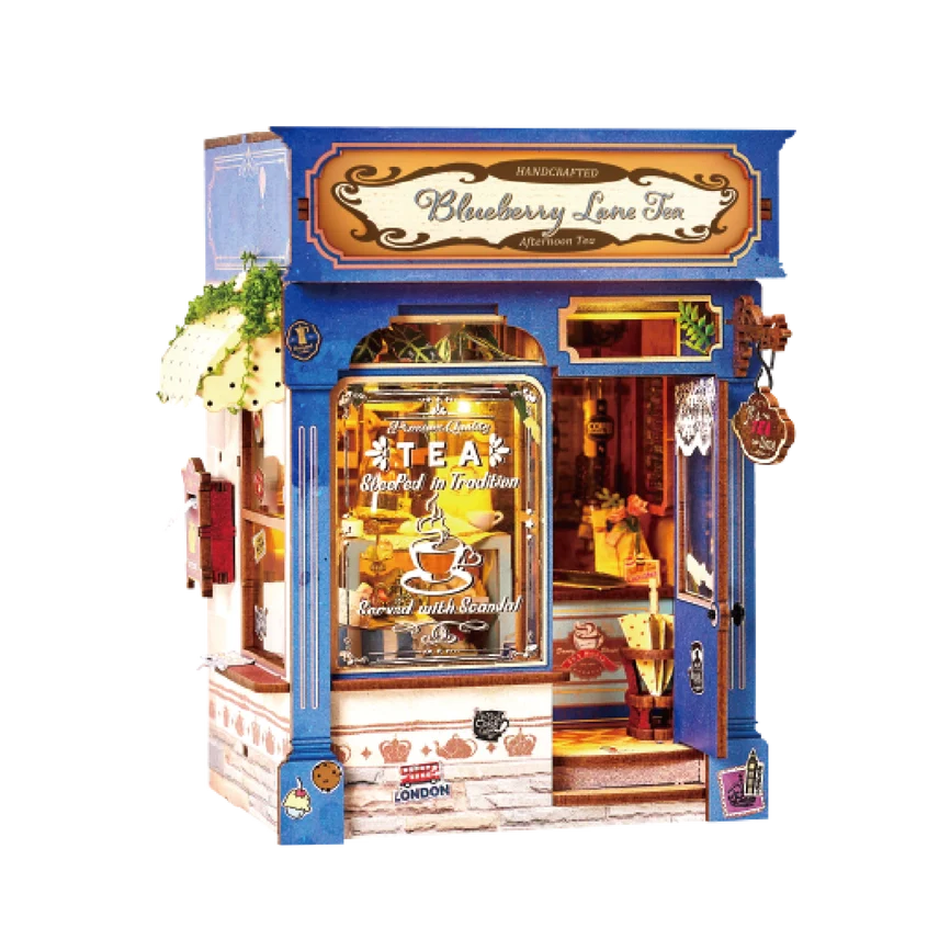 BLUEBERRY LANE TEA 3-D WOODEN MINIATURE BOOK NOOK KIT - Image 6