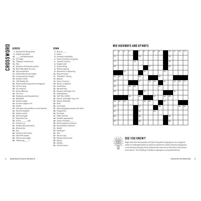 BRAIN HEALTH PUZZLES FOR ADULTS: CROSSWORDS, SUDOKU, AND OTHER PUZZLES THAT GIVE THE BRAIN THE EXERCISE IT NEEDS - Image 3