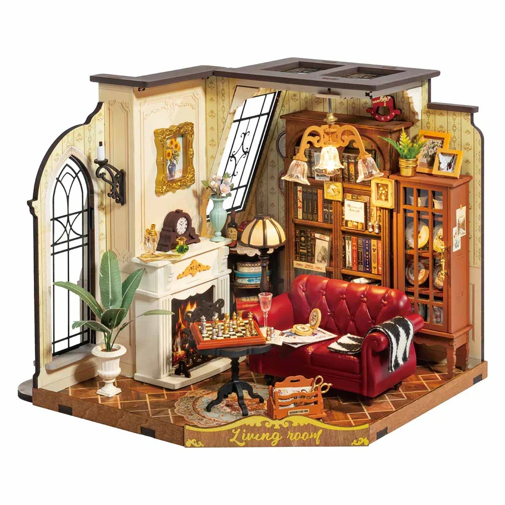 CATHERINE'S LIVING ROOM 3-D WOODEN MINIATURE HOUSE KIT - Image 2