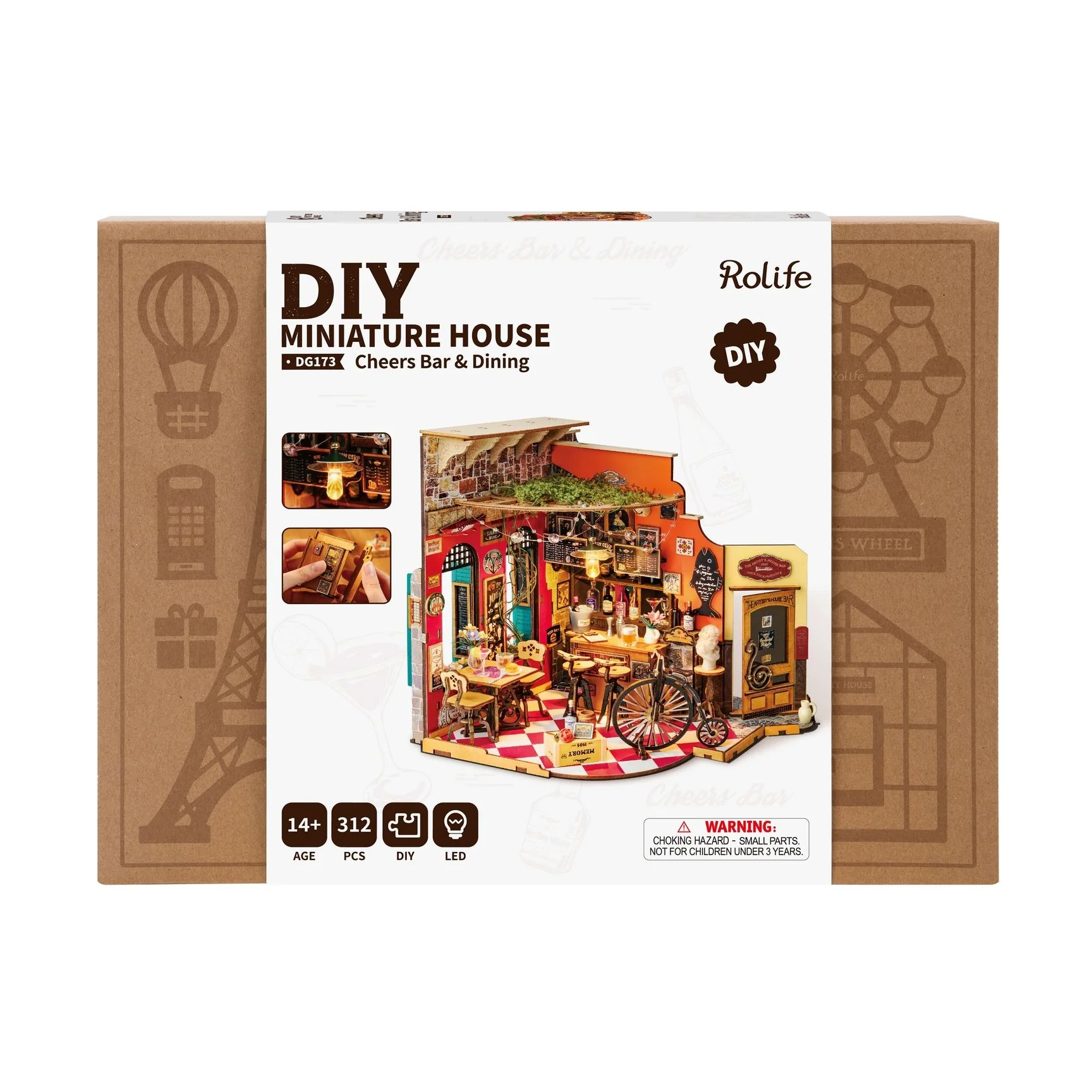 CHEERS BAR AND DINING 3-D WOODEN MINIATURE KIT - Image 2
