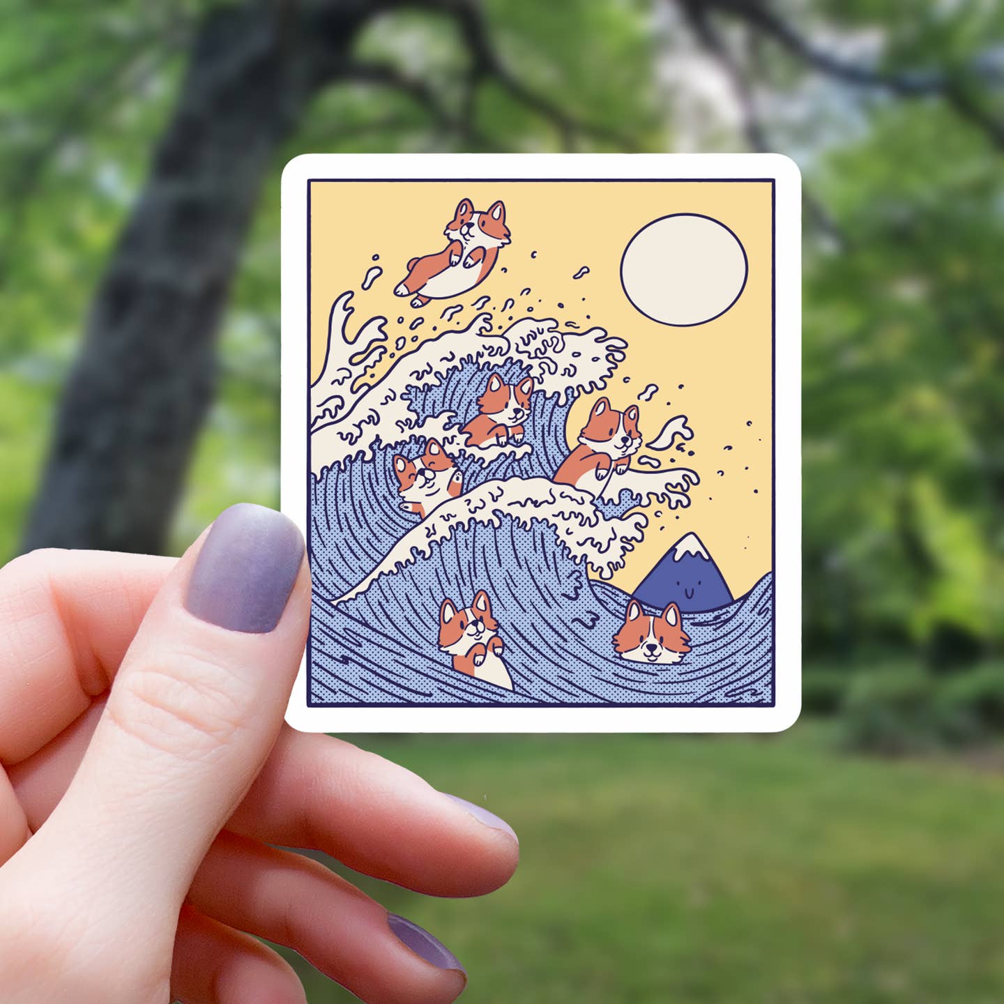 CORGI WAVE ART STICKER