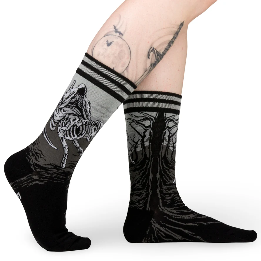 DEATH RIDES A PALE HORSE CREW SOCKS BY FOOTCLOTHES - Image 2