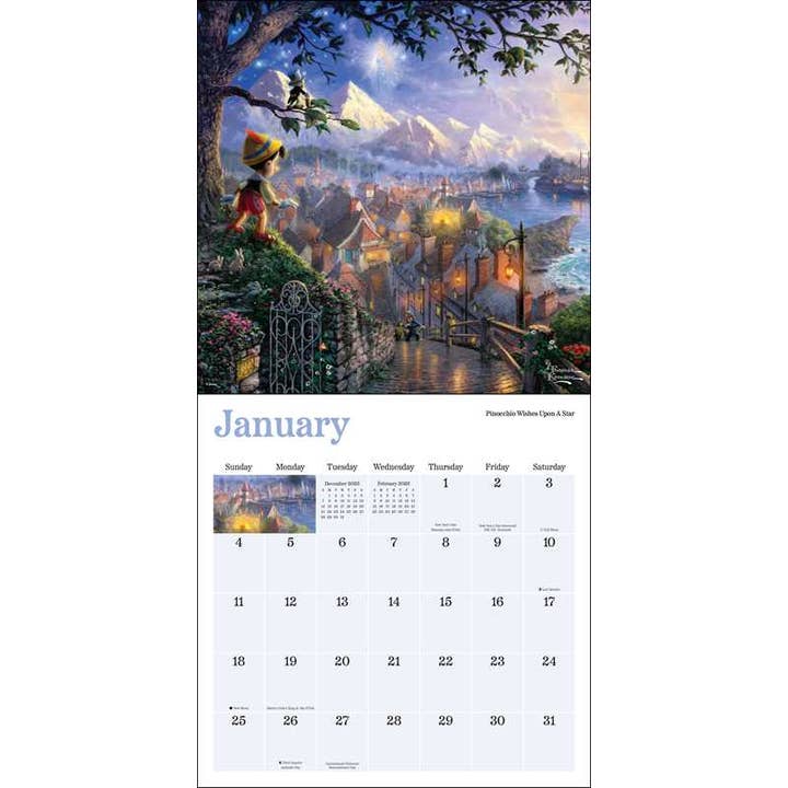 DISNEY DREAMS COLLECTION BY THOMAS KINKADE STUDIOS 2026 WALL CALENDAR - Image 2