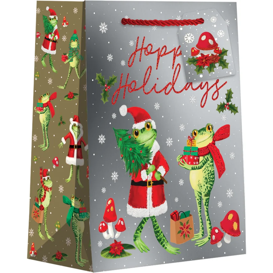 FESTIVE FROGS HOLIDAY GIFT BAG