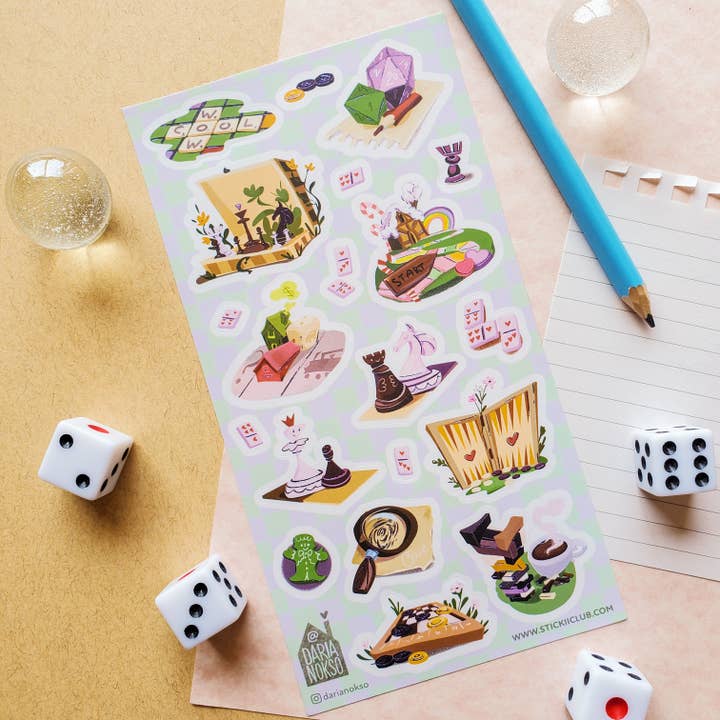 FUN AND BOARD GAMES STICKER SHEET - Image 2