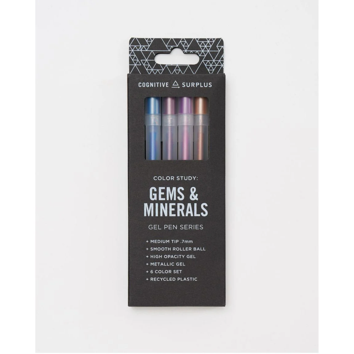 GEMS AND MINERALS METALLIC GEL PEN SET