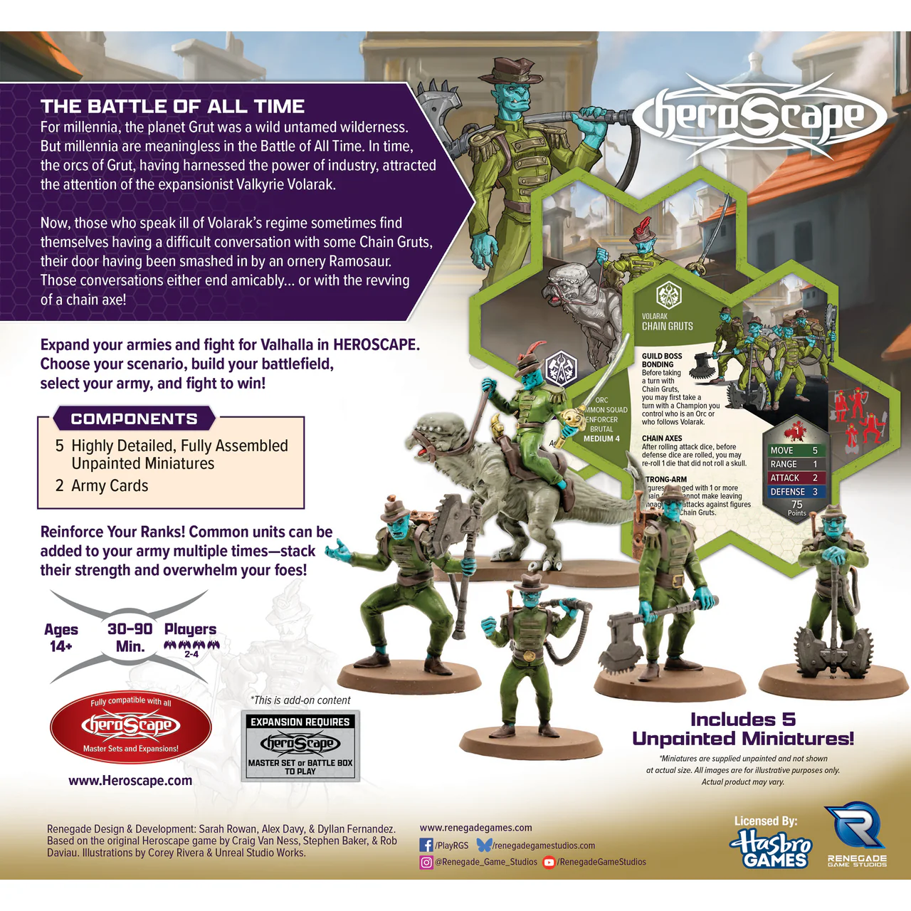 HEROSCAPE GATHERING STORM PREMIUM PAINTED EDITION CHAIN GRUTS & RAMOSAUR RIDER - Image 2