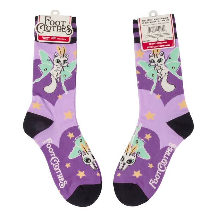 KITTY MOTHS CREW SOCKS BY FOOTCLOTHES - Image 3