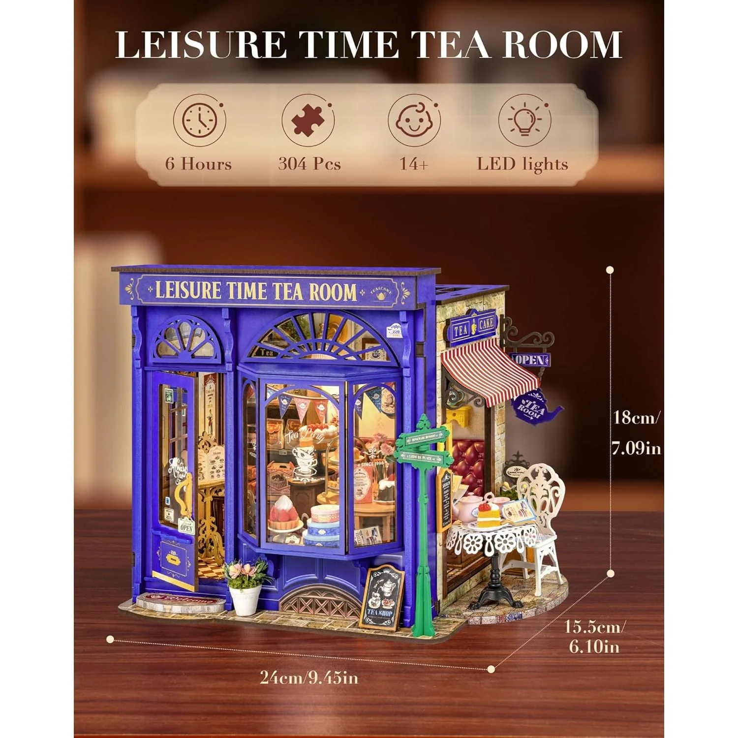 LEISURE TIME TEA ROOM DIY MINIATURE HOUSE KIT - Image 4