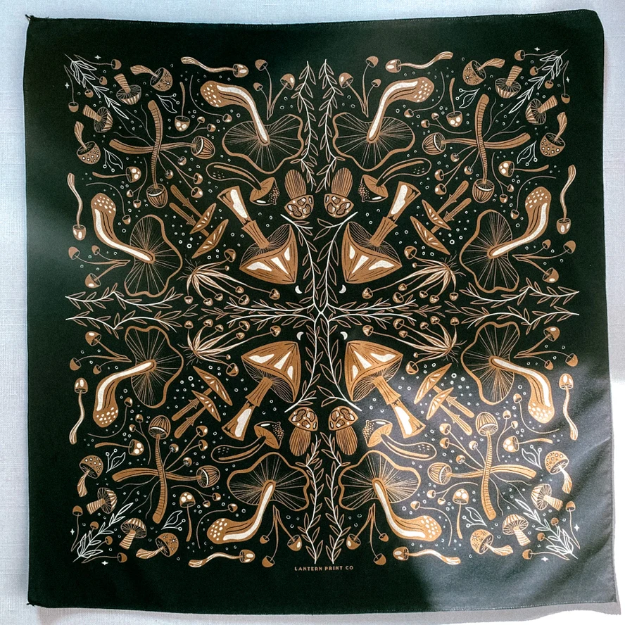 MIDNIGHT MUSHROOM BANDANA