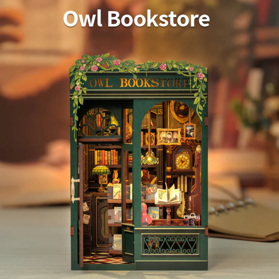 OWL BOOKSTORE 3-D WOODEN MINIATURE BOOK NOOK KIT - Image 2