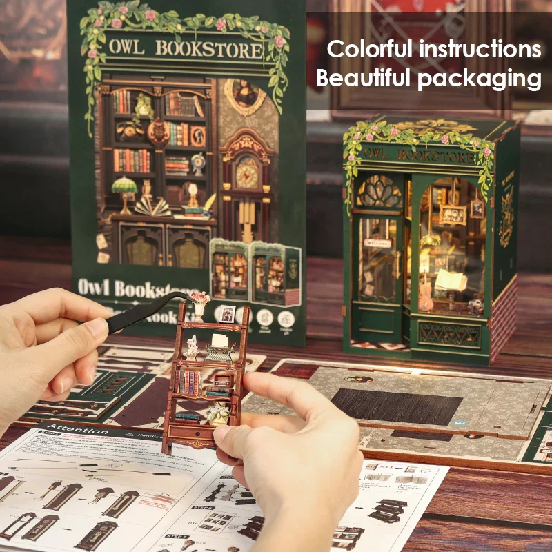 OWL BOOKSTORE 3-D WOODEN MINIATURE BOOK NOOK KIT - Image 3
