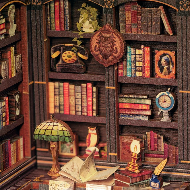 OWL BOOKSTORE 3-D WOODEN MINIATURE BOOK NOOK KIT - Image 4