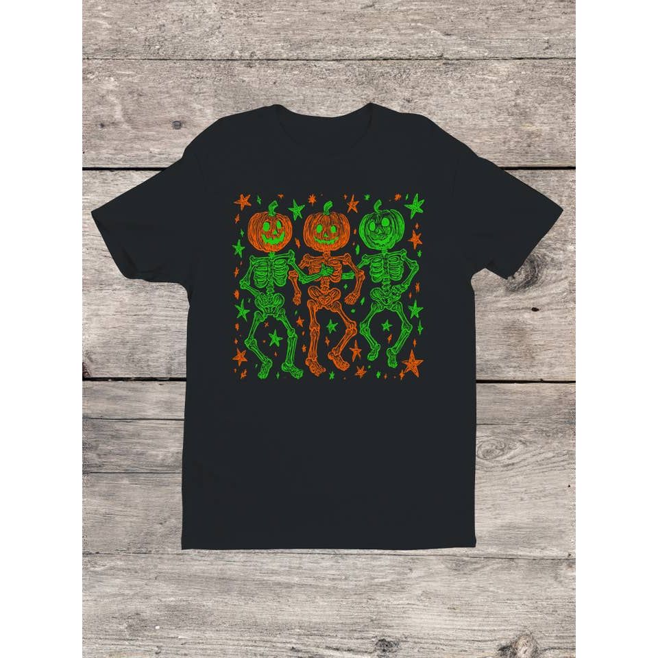 PUMPKIN SKELETON DANCE PARTY T-SHIRT - Image 2