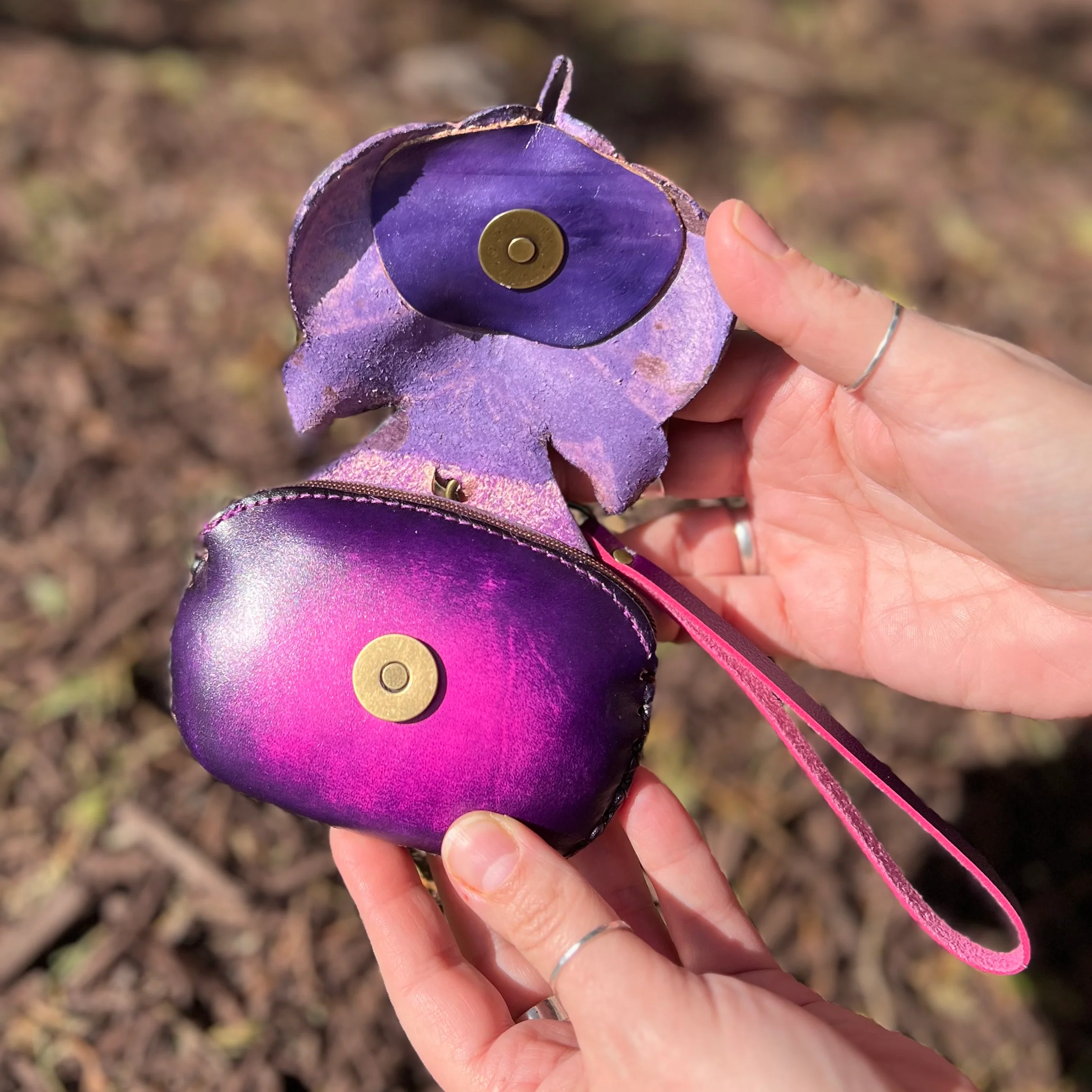 PURPLE FOX LEATHER COIN PURSE - Image 4