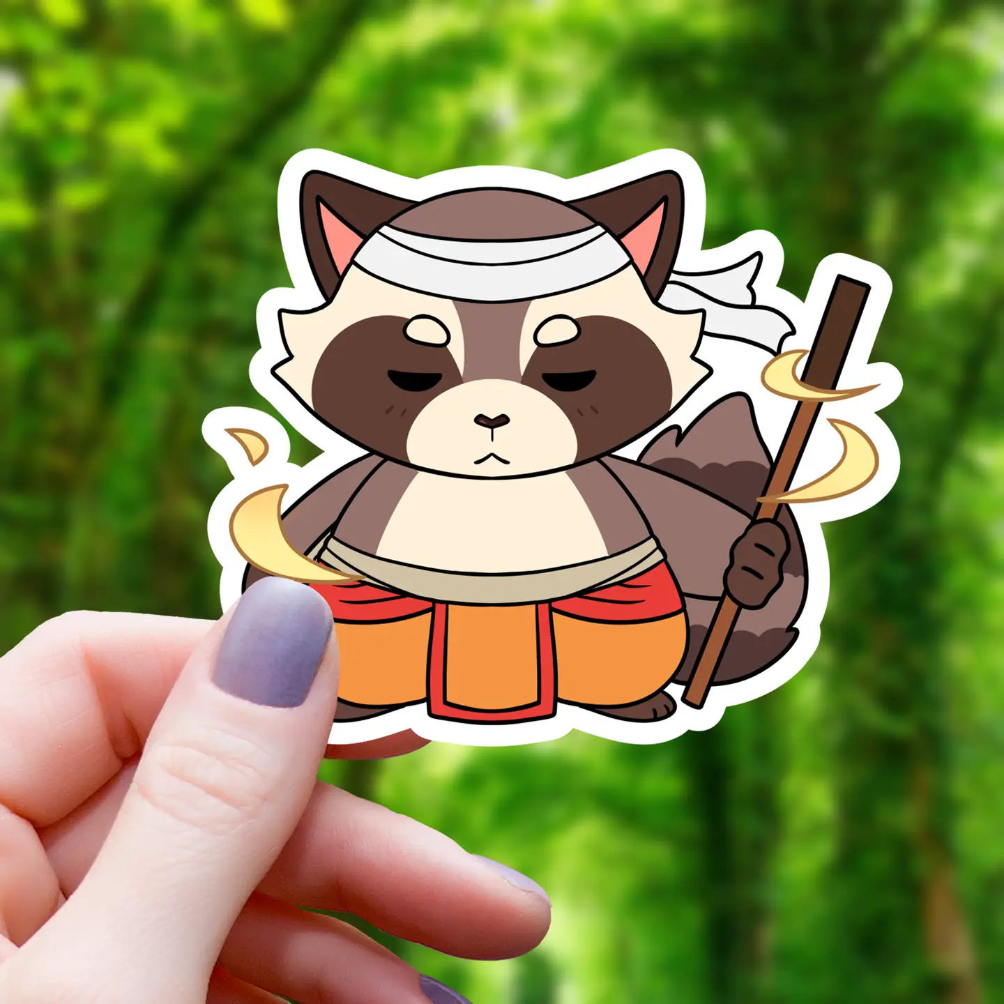RACCOON MONK STICKER