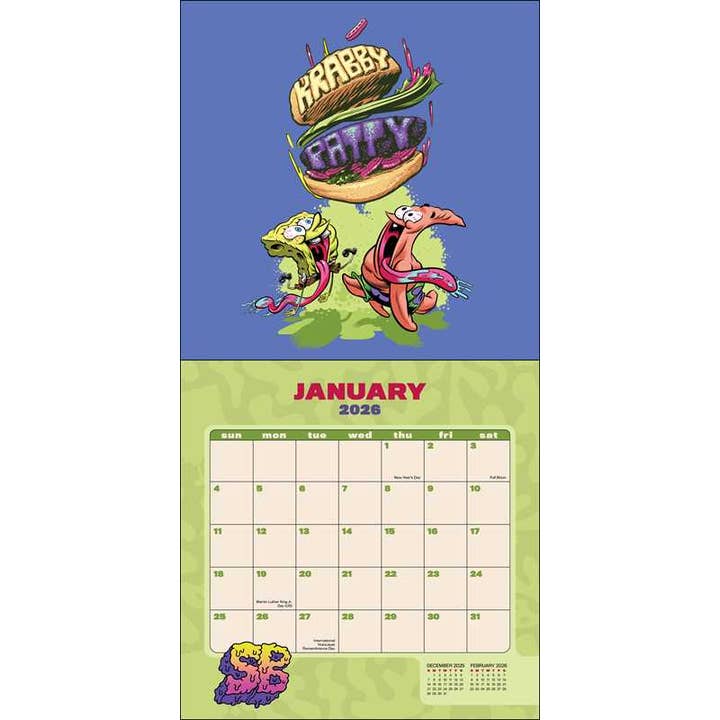 SPONGEBOB SQUAREPANTS 2026 WALL CALENDAR (INCLUDES STICKERS) - Image 2