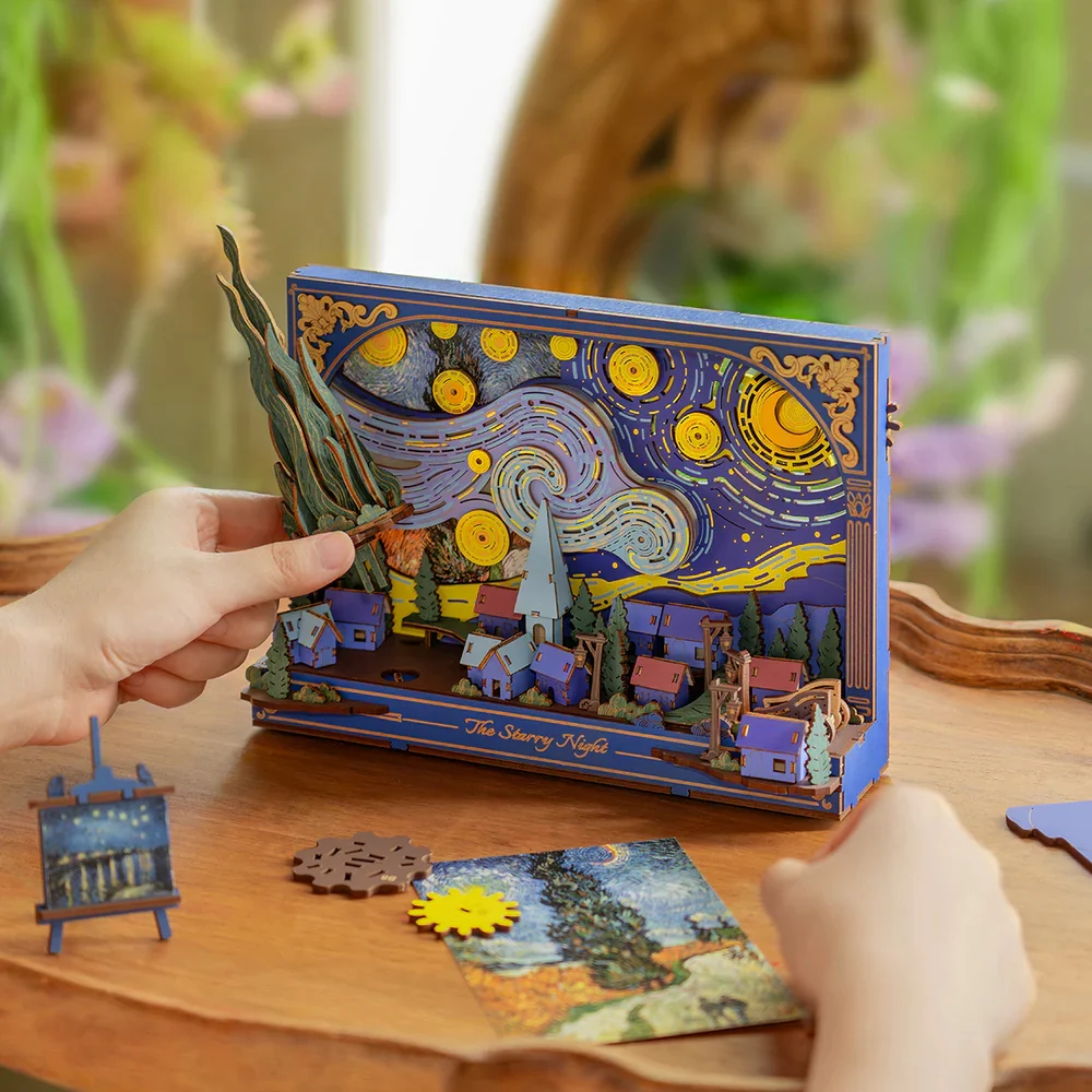 STARRY NIGHT WALL ART 3-D WOODEN PUZZLE KIT - Image 3