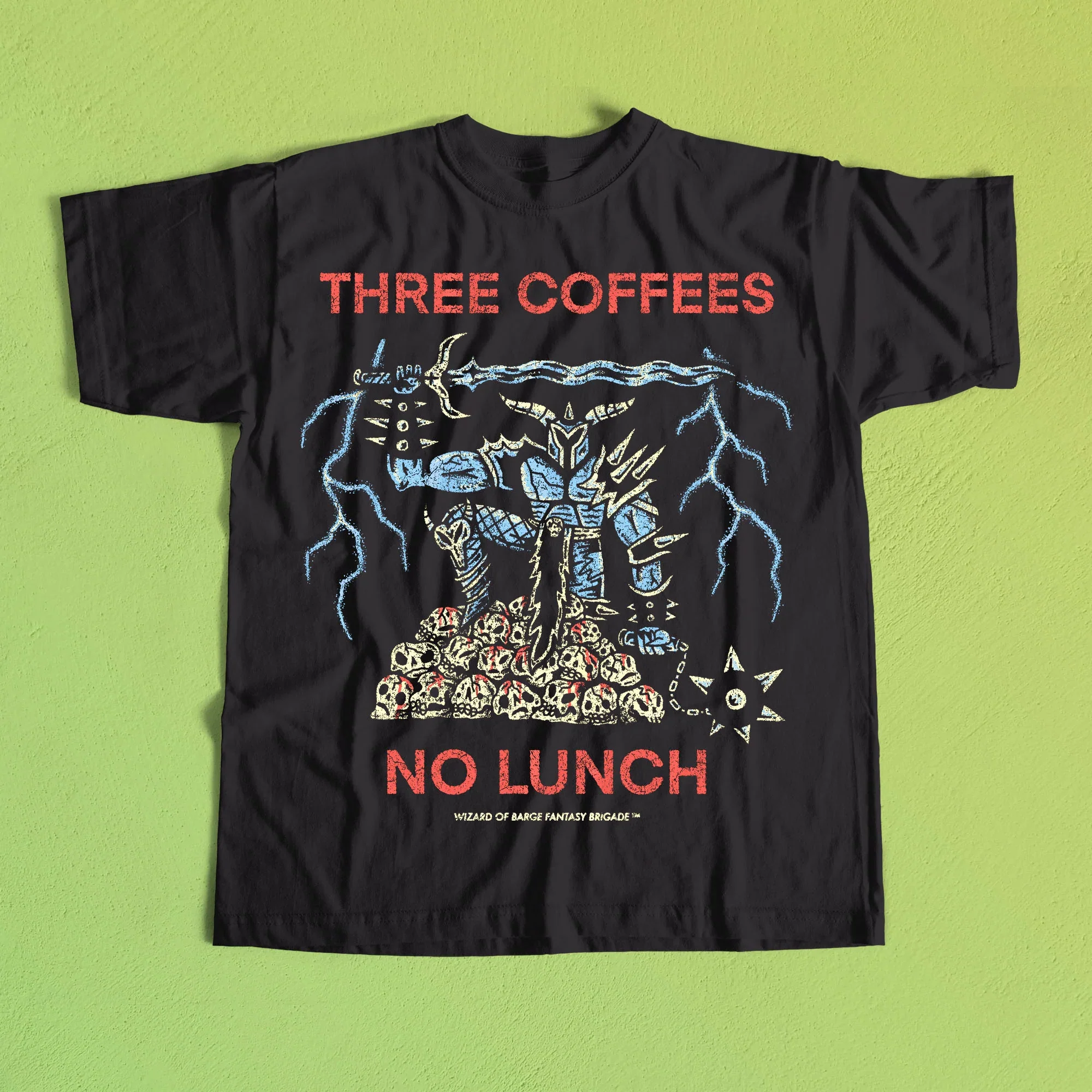 THREE COFFEES NO LUNCH TEE - Image 4