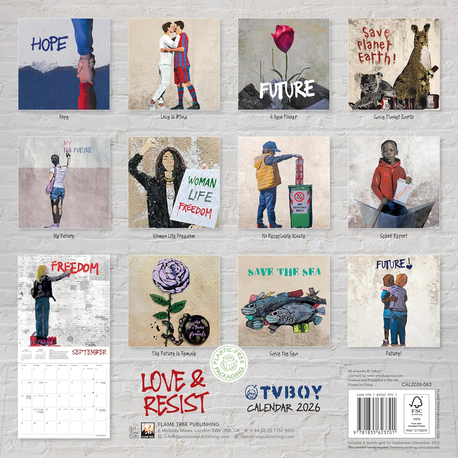 TVBOY LOVE & RESIST WALL CALENDAR 2026 - Image 2