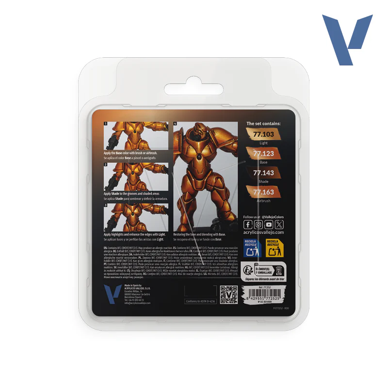 VALLEJO TRUE METALLIC METAL PAINT SET IMPERIAL GOLD (4 COLORS) - Image 2