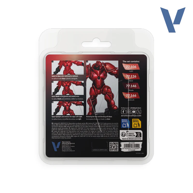 VALLEJO TRUE METALLIC METAL PAINT SET RUBY RED (4 COLORS) - Image 2