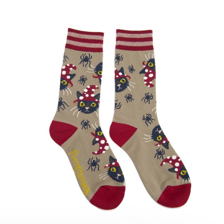 WITCHY WHISKERS CREW SOCKS BY FOOTCLOTHES