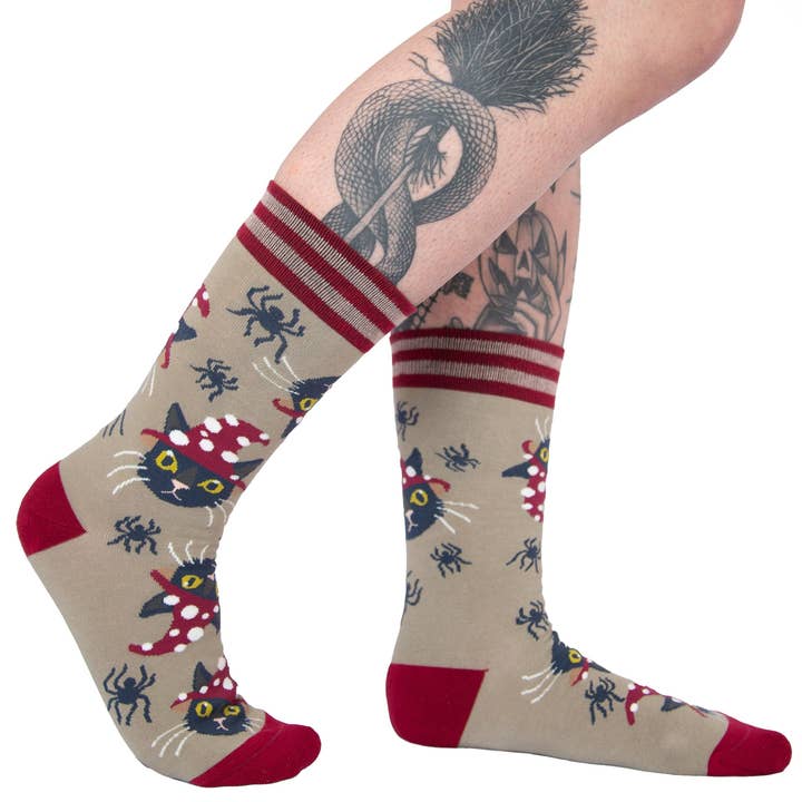 WITCHY WHISKERS CREW SOCKS BY FOOTCLOTHES - Image 3
