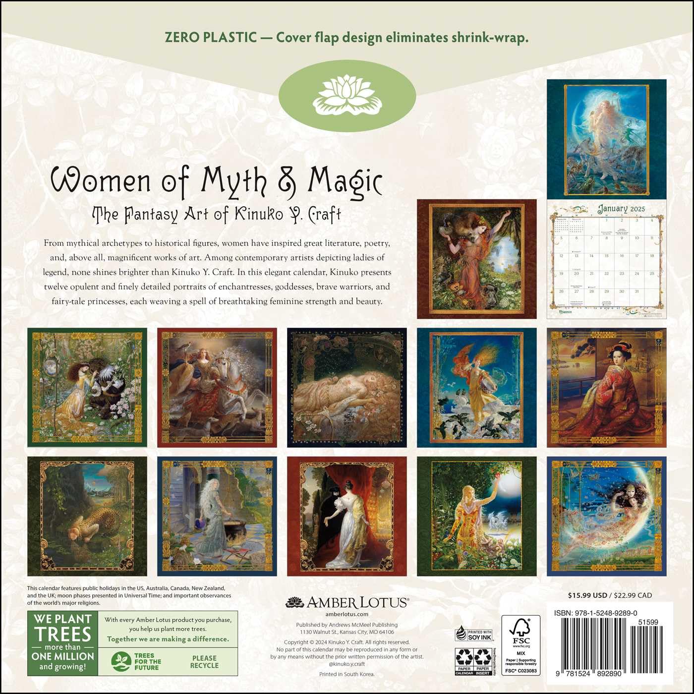 WOMEN OF MYTH & MAGIC: THE ART OF KINUKO Y. CRAFT 2025 CALENDAR - Image 2